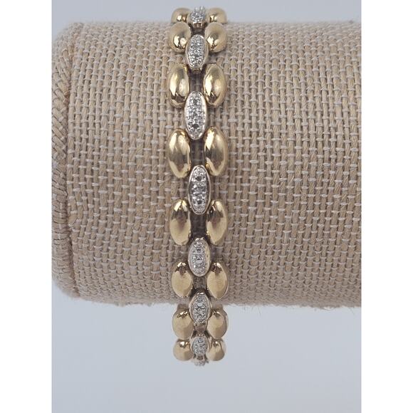 Gold Plated Sterling Silver Chain Bracelet - Picture 1 of 6